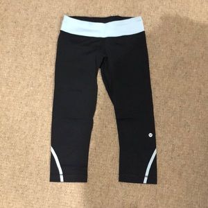 Lululemon Charcoal Grey/blue capris